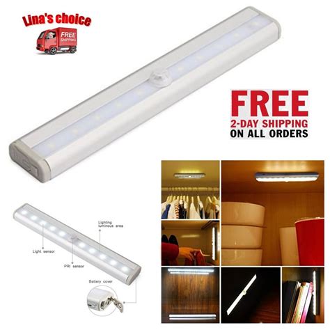 10 LED Battery Operated Closet Lights Stick On Tap Light Bright LED Touch Sensor #DROK | Battery ...