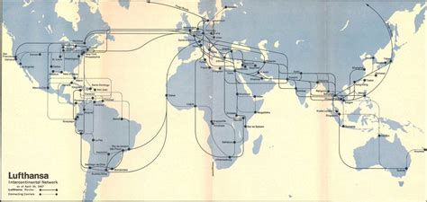 Map of all Lufthansa flight routes in 1967 : r/europe