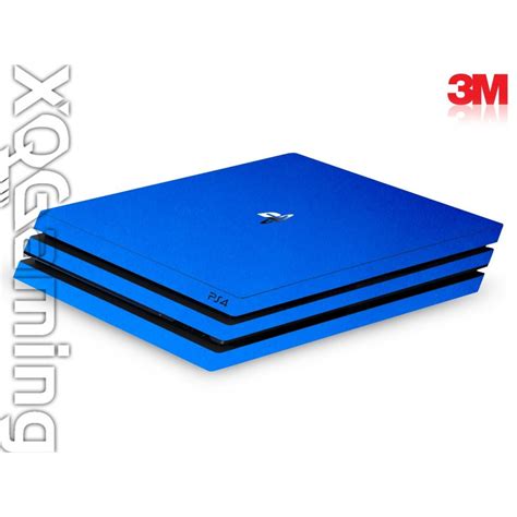 PS4 pro skin Metallic Blue Fire