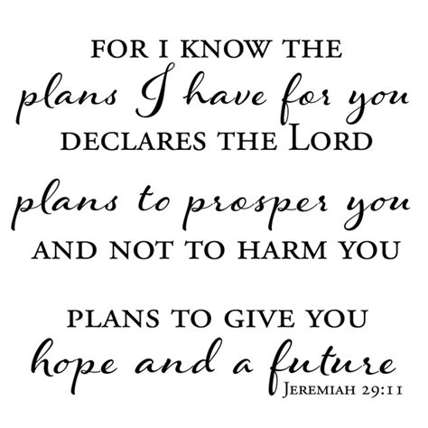 For I Know The Plans I Have For You - Jeremiah 29:11 - christianwallmurals