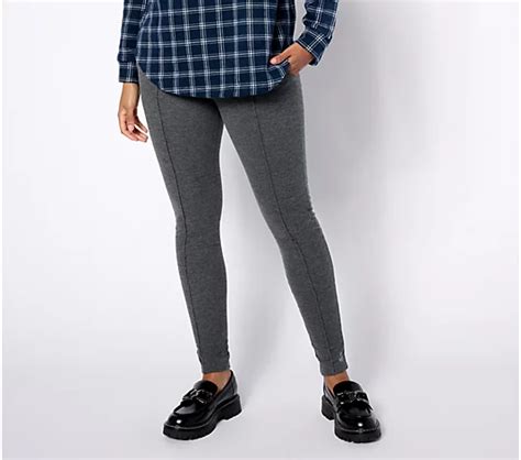 Cuddl Duds Flannel Fleece Leggings with Seam Detail - QVC.com