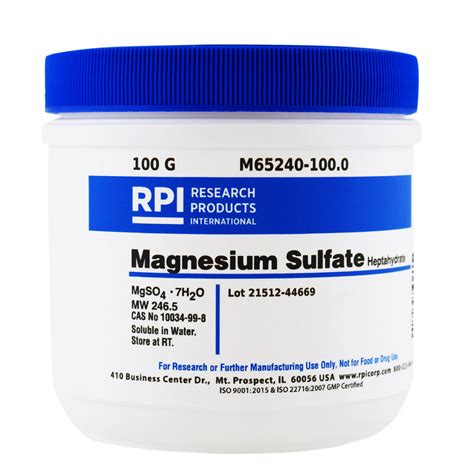 M65240-100.0 - Magnesium Sulfate Heptahydrate, 100 Grams