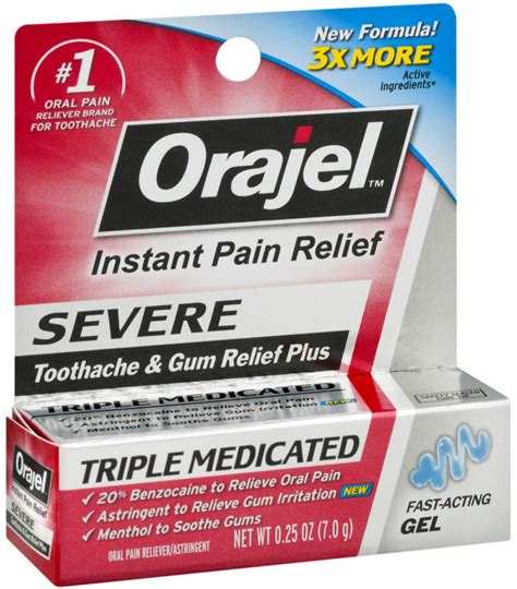 3 Pack - Orajel 4X Medicated For Toothache & Gum Relief, Cooling Gel, 0.25 oz - Walmart.com