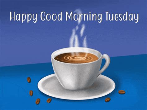 Tuesday Morning Hot Coffee Cup Animation GIF | GIFDB.com