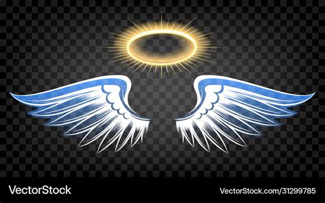 Angel wings with nimbus Royalty Free Vector Image