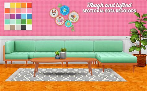 Tufted Sectional Sofa, Sims 4 House Design, Sims House Plans, Sims 4 Collections, Sims 4 Cc ...