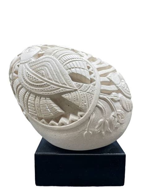 Vintage Collection 85 Carved Egg Sculpture 11" Auction