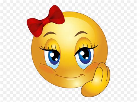 Cute Girl Smiley Faces Cute Lovely Girl Smiley Emoticon Clipart - Girl Emoji Clipart - FlyClipart