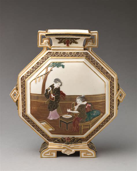 James Hadley | Octagonal vase with scenes of the story of the silkworm | British, Worcester ...