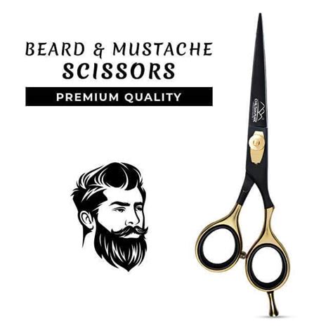 Beard & Moustache Trimming Scissors Â€“ For Grooming, Cutting & Styling Of Moustache & Beard ...