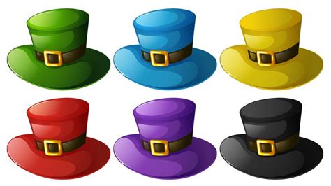 Hats in six different colors 418400 Vector Art at Vecteezy