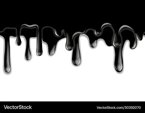 Black paint dripping isolated on white background Vector Image