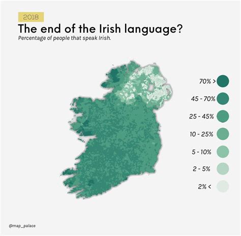 The end of the Irish language? Percentage of... - Maps on the Web