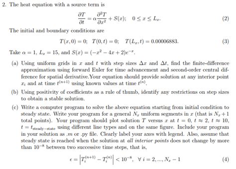 Solved 2. The heat equation with a source term is | Chegg.com