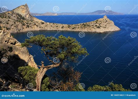 Mountain and sea landscape stock image. Image of hill - 14431463