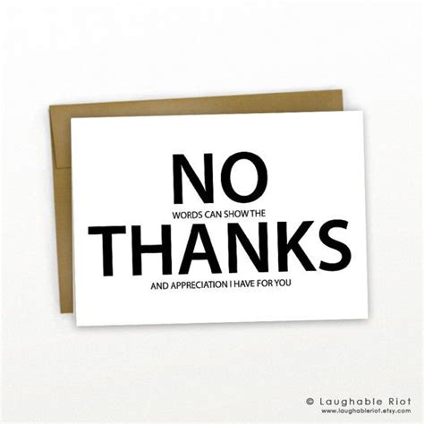 Funny Thank You Card ~ No Thanks by Laughable Riot | Funny thank you ...