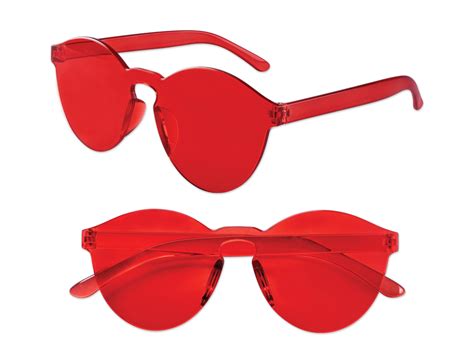 S71406 - Red Solid Rimless Glasses