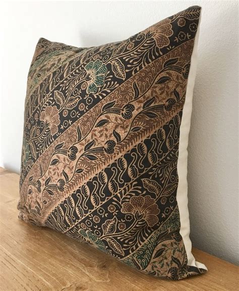 Vintage Floral Indonesian Batik Pillow Cover 16 x 16 Ethnic | Etsy