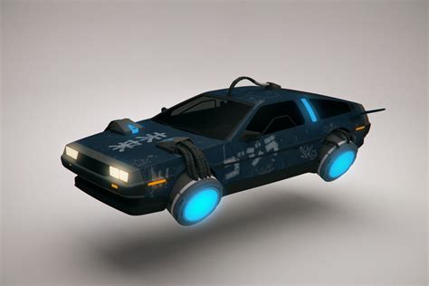 ArtStation - Cyberpunk Flying Car DeLorean