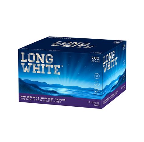 Long White Boysenberry & Blueberry 7% 12x240mL – Thirsty Liquor