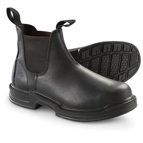 Men's Wolverine® Raider Romeo Steel Toe Pull - on Boots, Black - 214287 ...