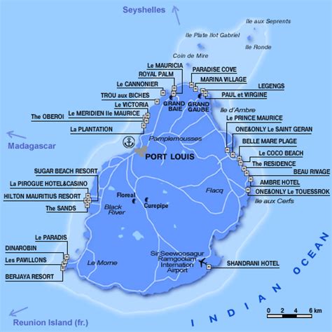 Mauritius Hotels Map | Île maurice, Maurice, Vacances