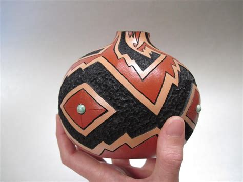 gourd art ideas | ... path with ART: Pueblo pottery style gourd - from start to finish | Gourd ...