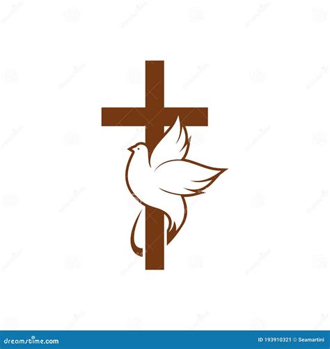 Holy Spirit Dove On Cross Svg