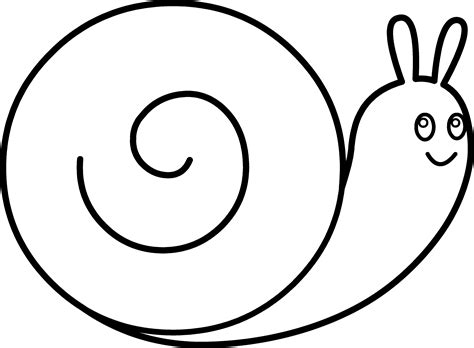 Cute Snail Coloring Page - Free Clip Art