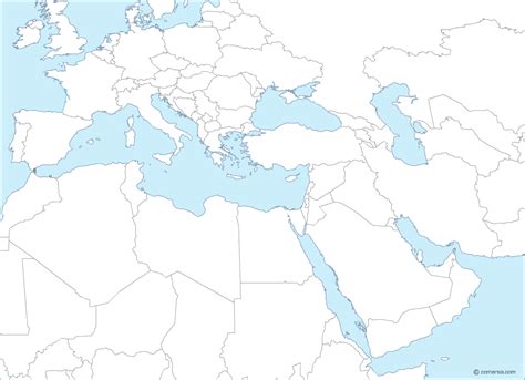 Blank Map Of Europe And Middle East