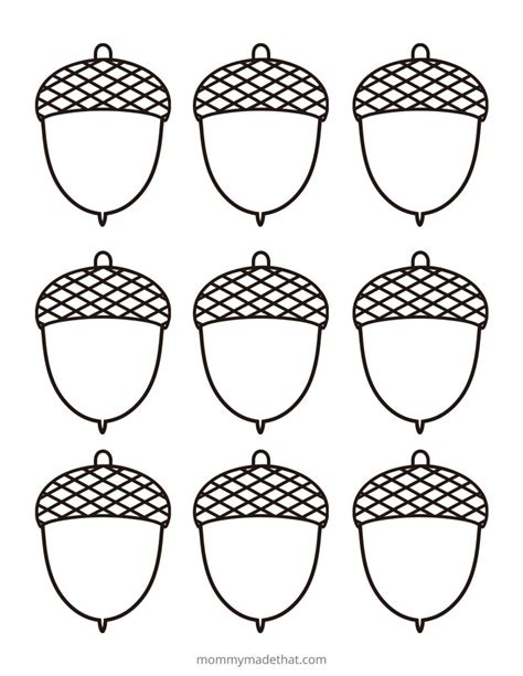 Free Acorn Template Printables | Templates printable free, Fall crafts ...