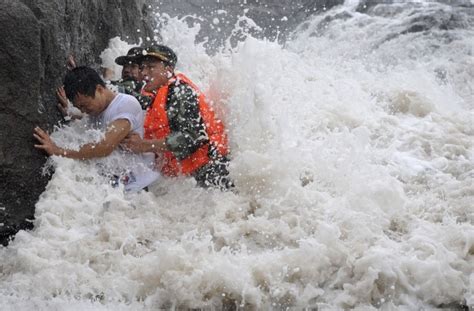 Tourist rescued as typhoon hits China