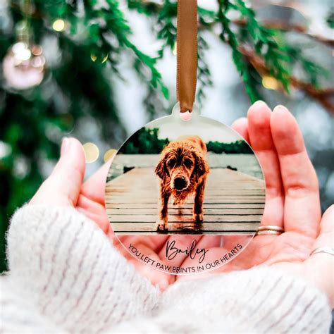 Christmas Dog Memorial Ornament Gift Photo Ornaments Dog - Etsy