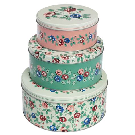 dotcomgiftshop RAMBLING ROSE SET OF 3 NESTING STORAGE BISCUIT COOKIE ...