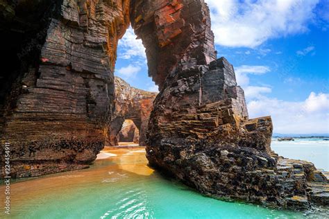 Playa las catedrales Catedrais beach in Galicia Spain Stock Photo ...