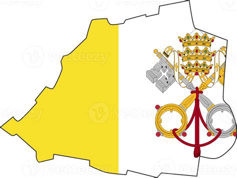 Vatican City map city color of country flag. 12177308 PNG