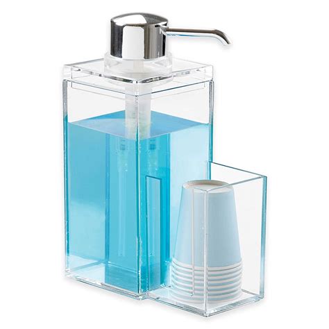 OnDisplay Luxury Acrylic Mouthwash/Soap Pump Dispenser w/Cup Holder - Walmart.com