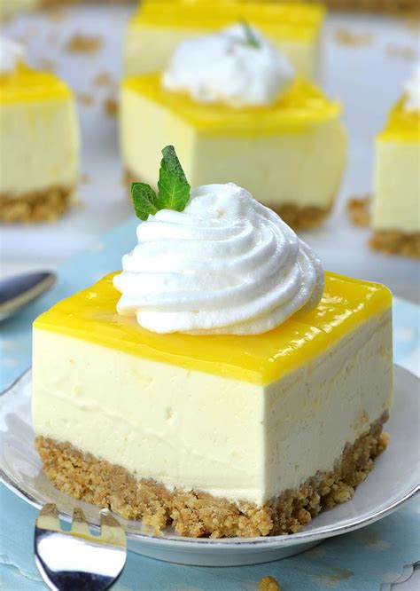 No Bake Lemon Cheesecake Bars | Recipe | Lemon cheesecake bars ...