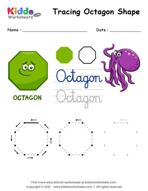 Free Printable Octagon Shape Worksheet - kiddoworksheets