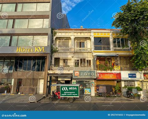 Old New Buildings Architecture Shophouses Cambodia Editorial Image ...