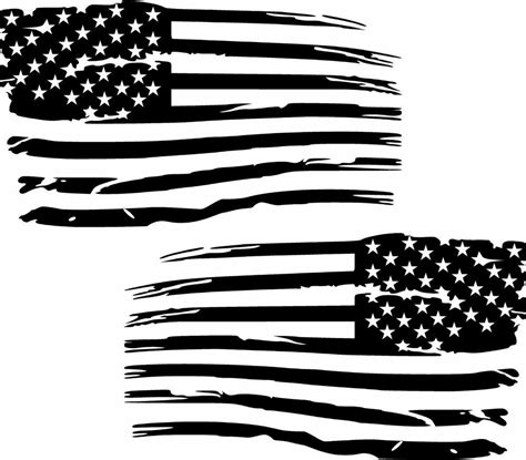 2-6.5" x 12" American Flags Stickers Decals Veteran Military United States