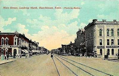 Hutchinson Kansas KS 1908 Main Street North First National Bank Vintage ...