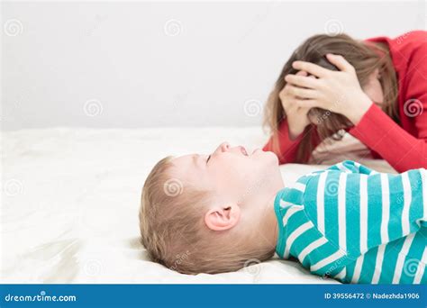 Mother is Tired, Child is Crying Stock Photo - Image of crying ...