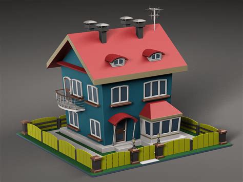 Cartoon house v2 3D asset | CGTrader