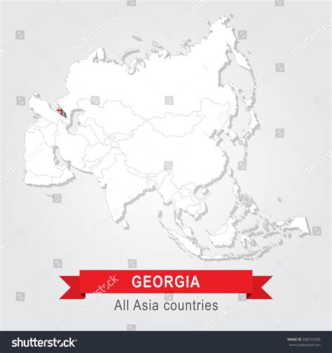 Georgia. All the countries of Asia. Flag version - Royalty Free Stock ...