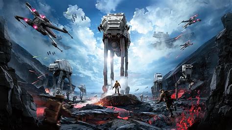 HD wallpaper: Star Wars, X-wing, AT-AT Walker, AT-ST Walker, TIE Fighter | Wallpaper Flare