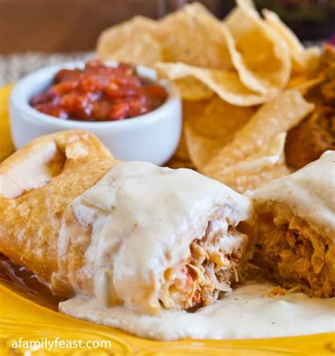 Chicken Chimichangas - A Family Feast | Mexican food recipes, Mexican ...