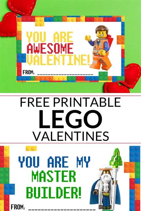 LEGO Valentines - free printable valentines | It Is a Keeper