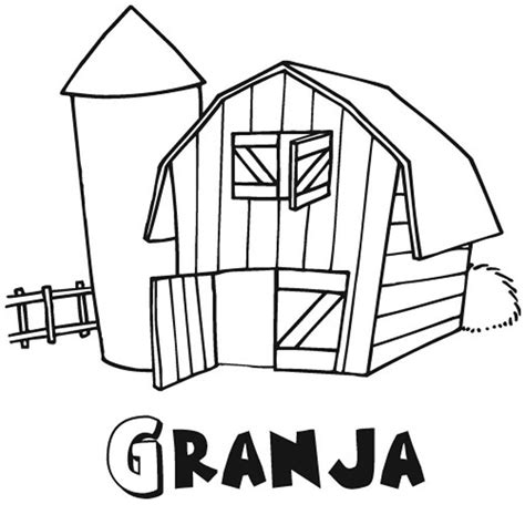 Dibujo para pintar de una granja