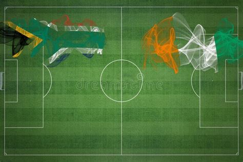 South Africa Vs Ivory Coast Soccer Match, National Colors, National Flags, Soccer Field ...